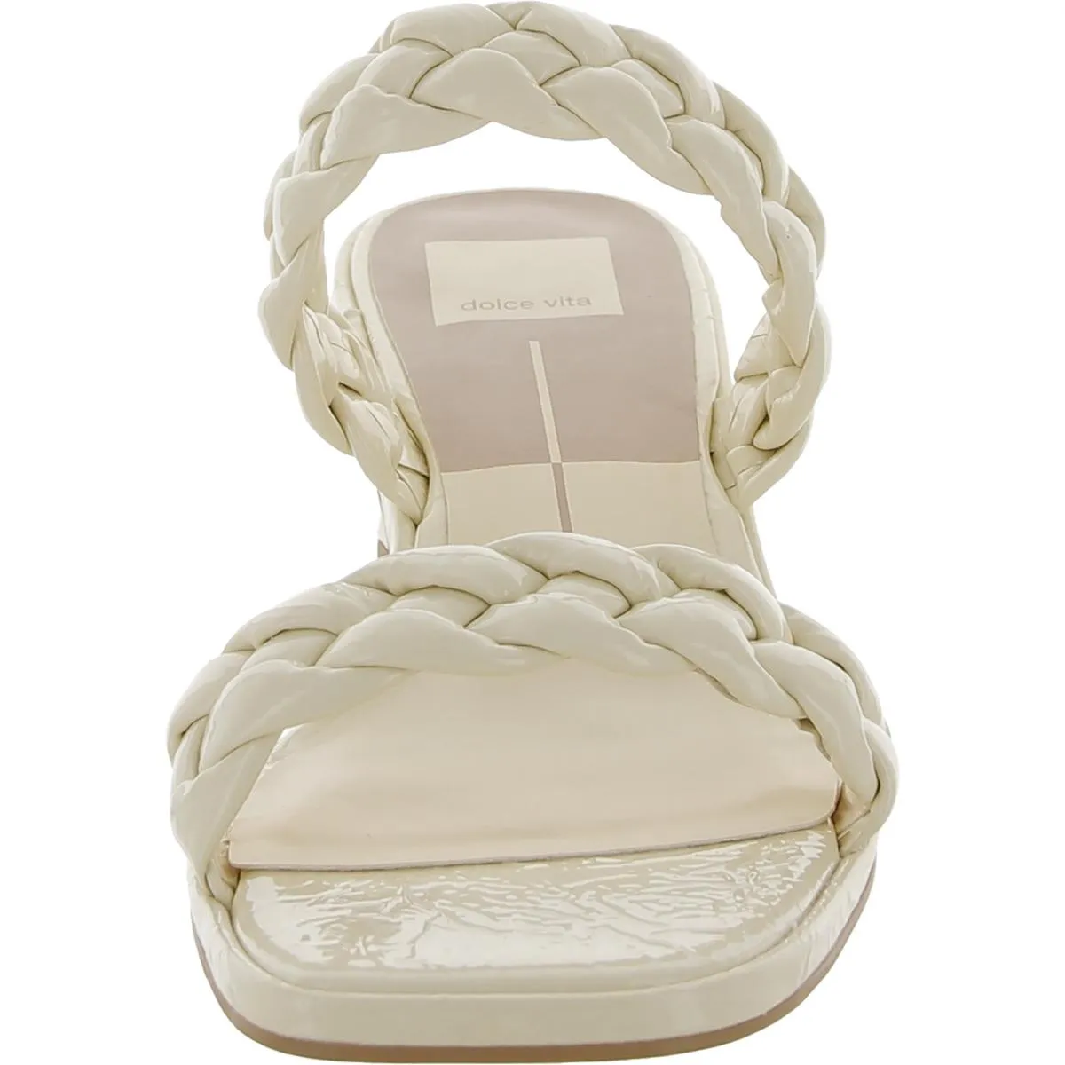 Ronin Womens Patent Leather Square Toe Mule Sandals
