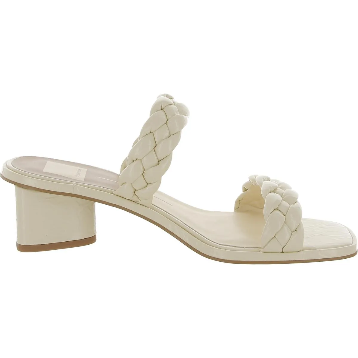 Ronin Womens Patent Leather Square Toe Mule Sandals