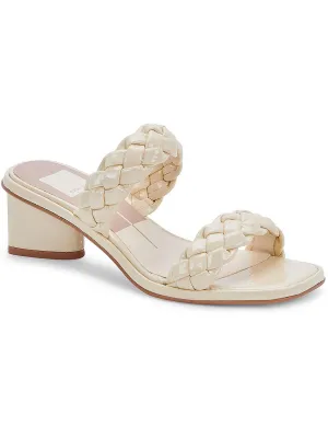 Ronin Womens Patent Leather Square Toe Mule Sandals