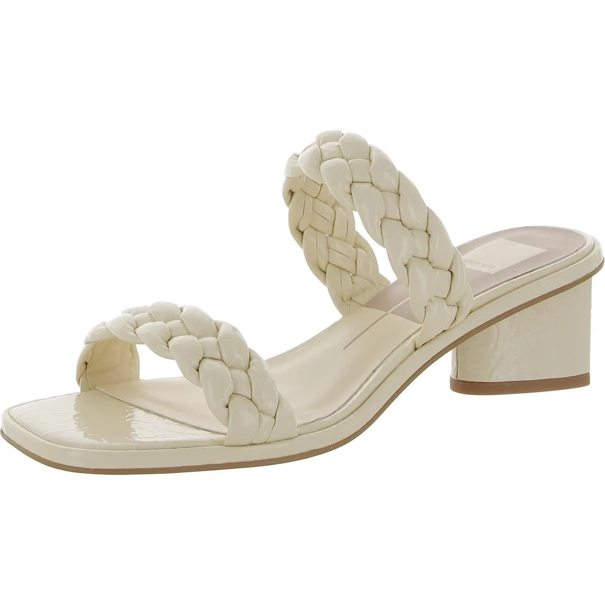 Ronin Womens Patent Leather Square Toe Mule Sandals