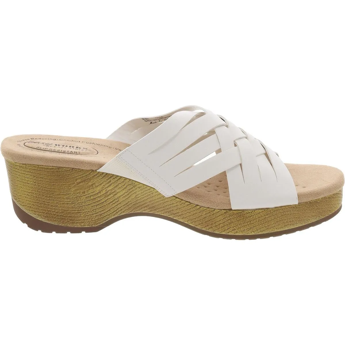 Rosanna Womens Faux Leather Open Toe Wedge Sandals