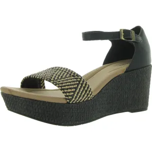 Rose Ease Womens Leather Ankle Strap Platform Sandals