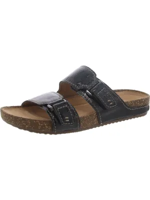 Rosilla Tilton Womens Patent Leather Adjustable Slide Sandals