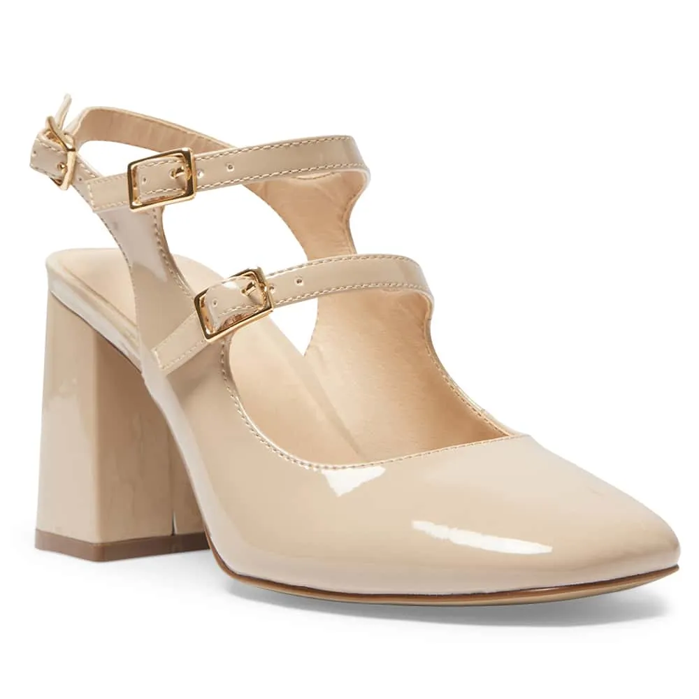 Roslyn Heel in Nude Patent