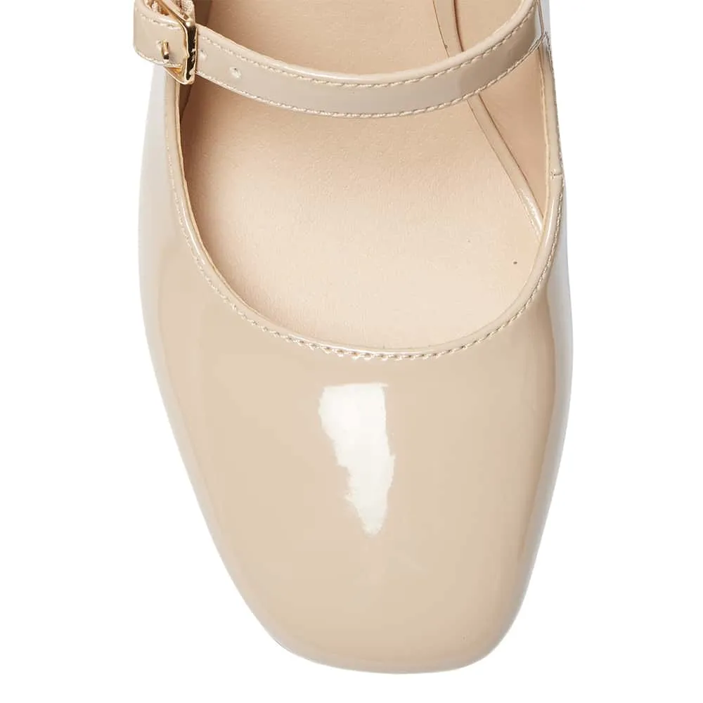Roslyn Heel in Nude Patent
