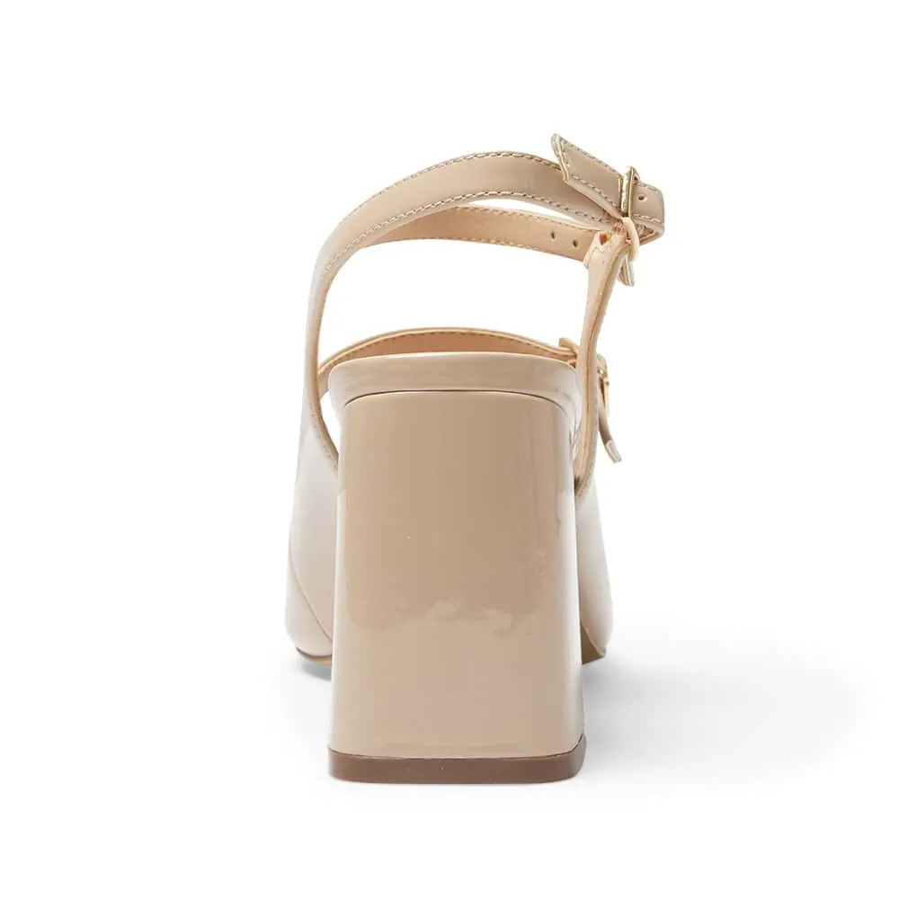 Roslyn Heel in Nude Patent