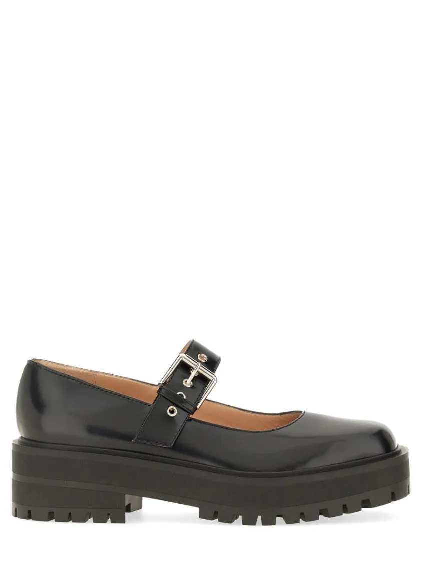 Rounded Toe Leather Sandals