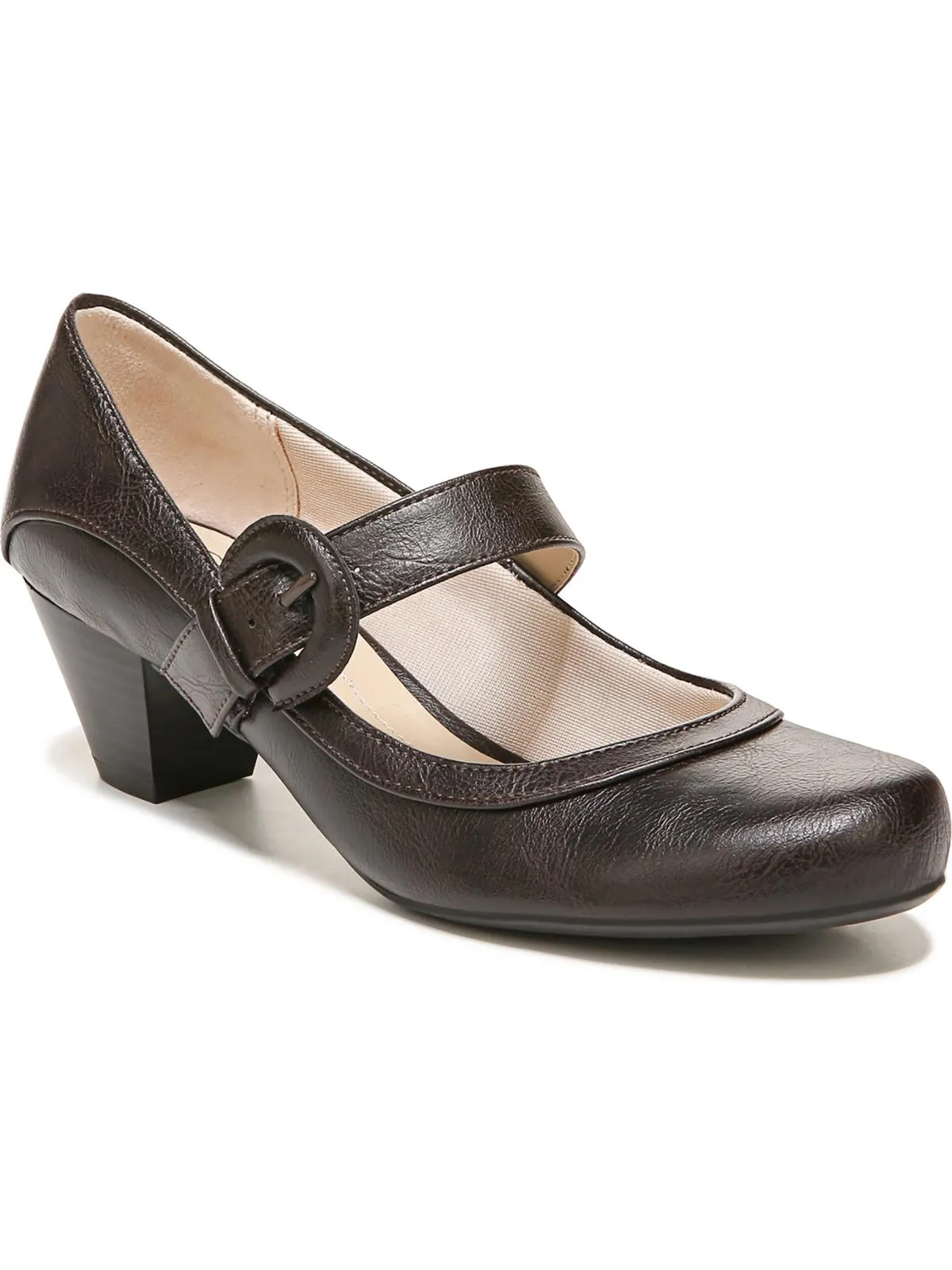 Rozz Womens Cushioned Footbed Strap Mary Jane Heels