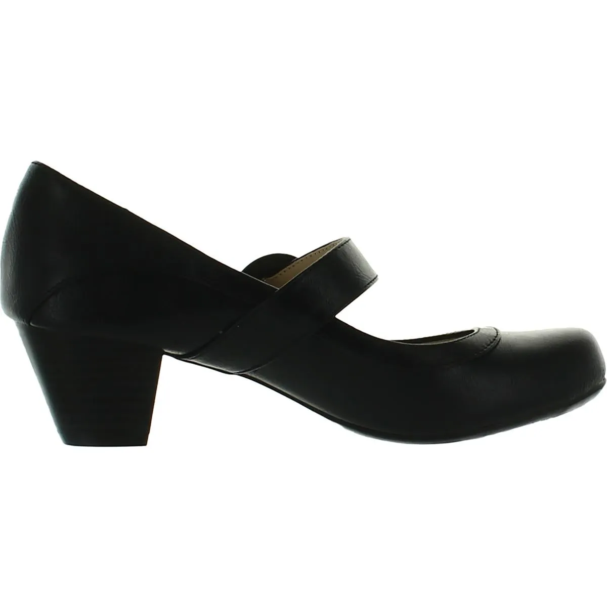 Rozz Womens Cushioned Footbed Strap Mary Jane Heels