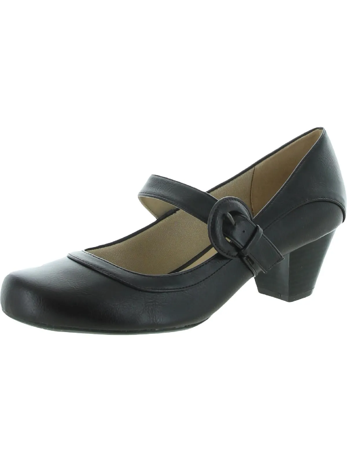 Rozz Womens Cushioned Footbed Strap Mary Jane Heels