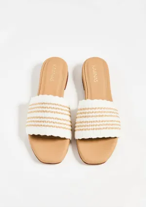 Sage Handwoven Slide Sandal In Cream