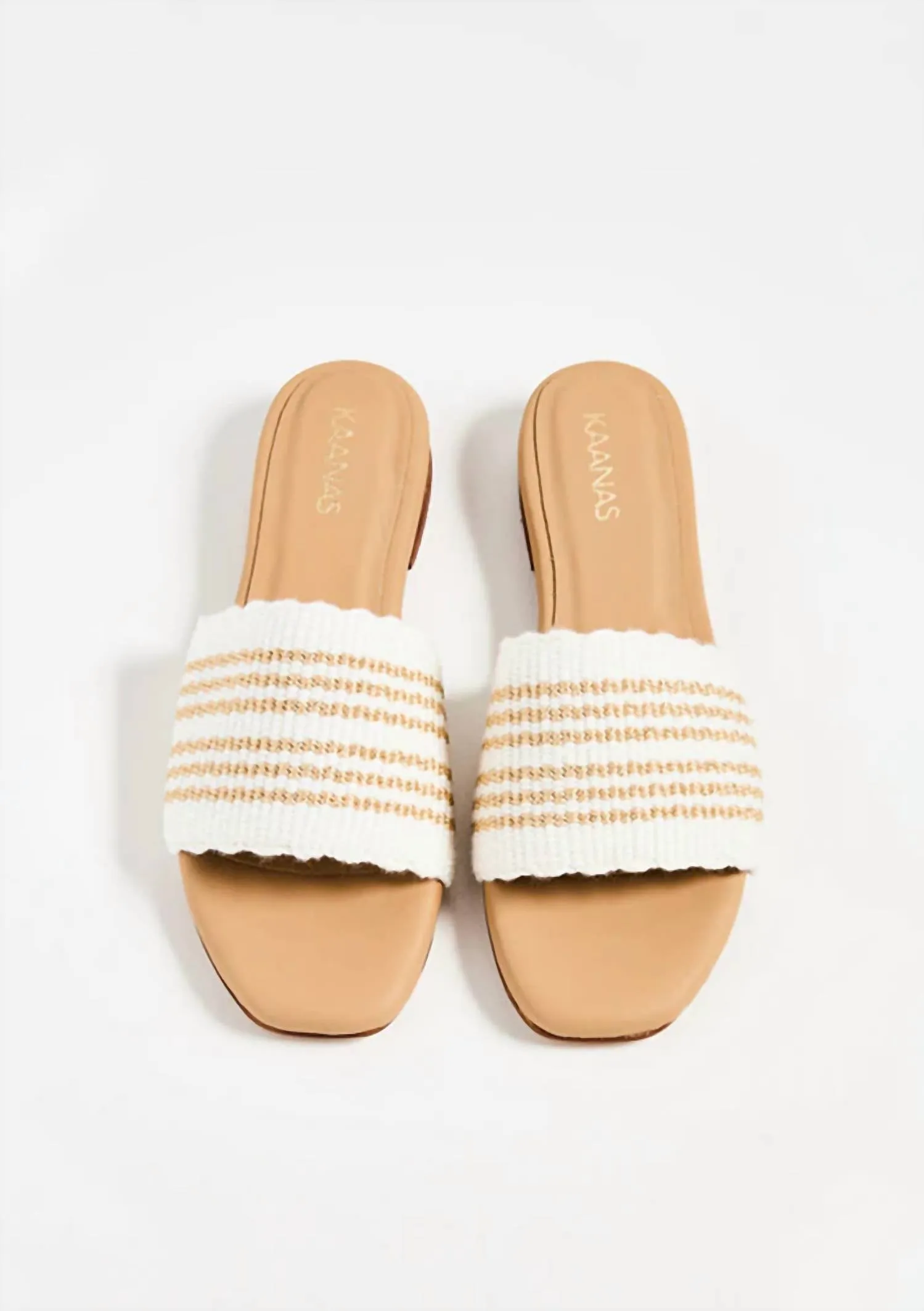 Sage Handwoven Slide Sandal In Cream