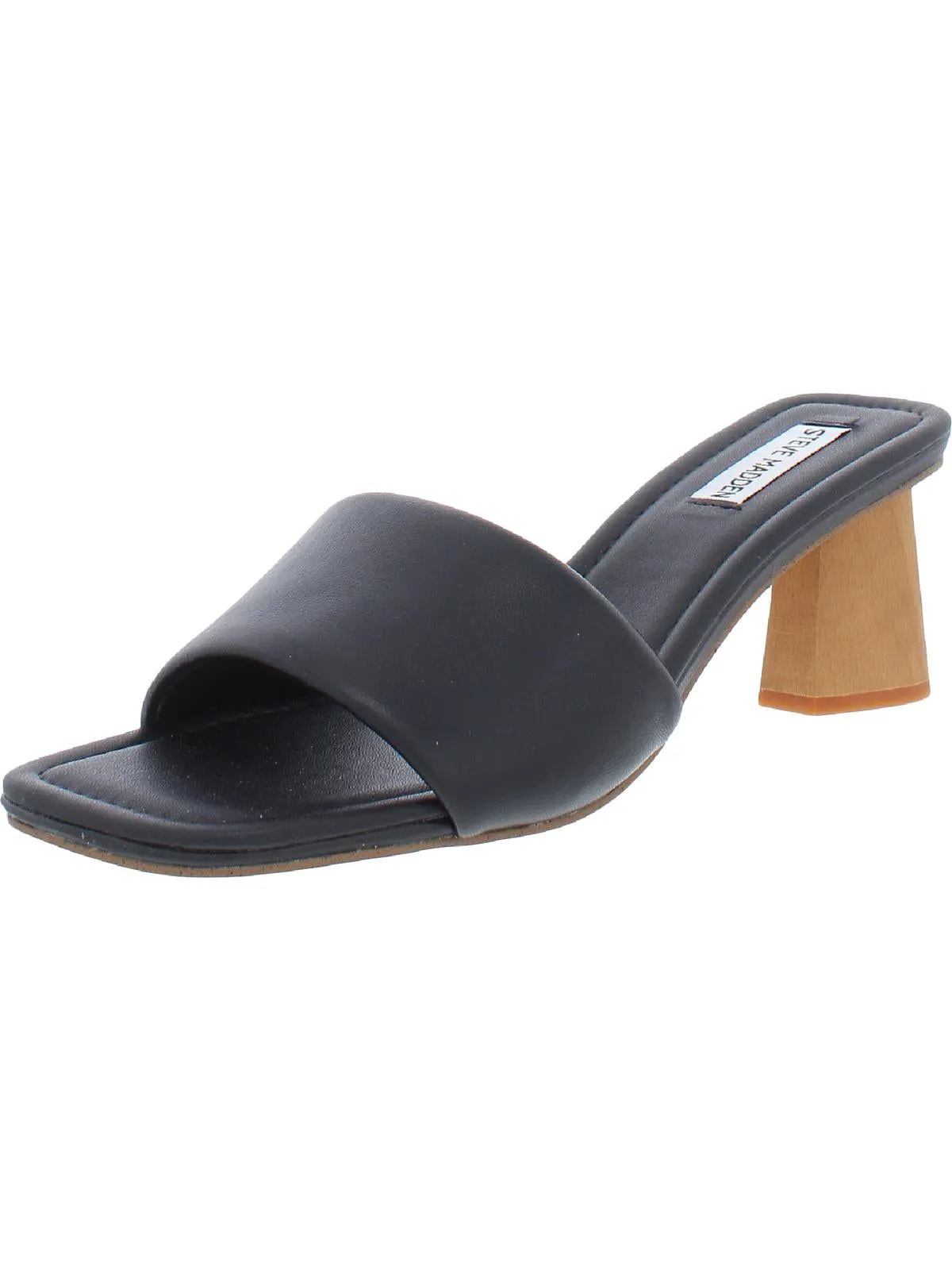 Saged Womens Leather Slip On Slide Sandals