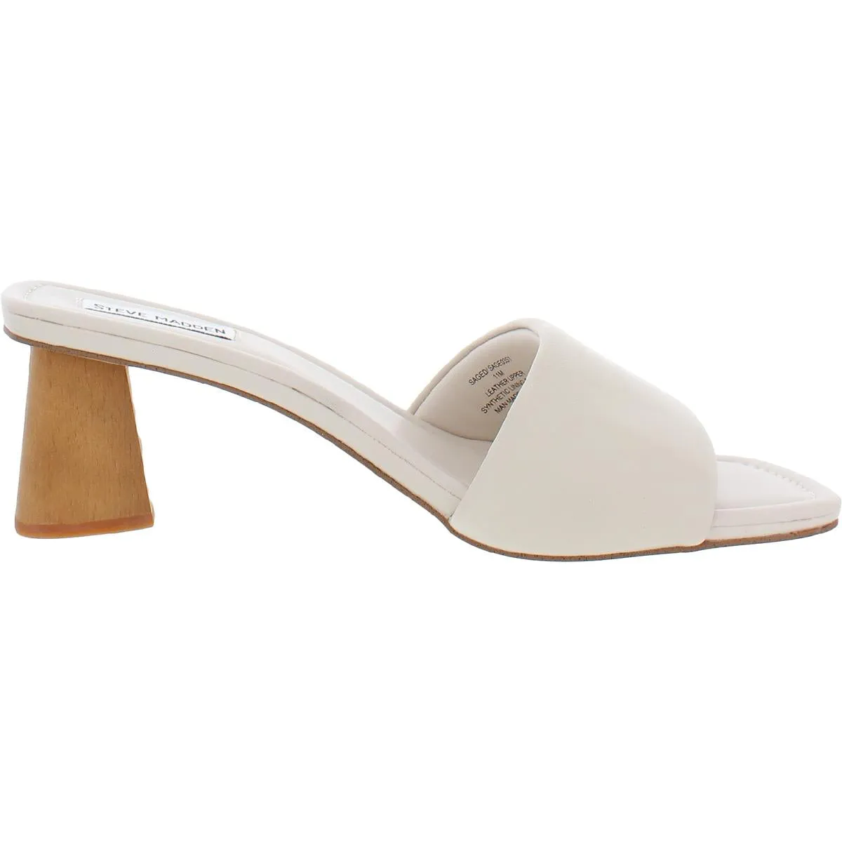 Saged Womens Leather Slip On Slide Sandals