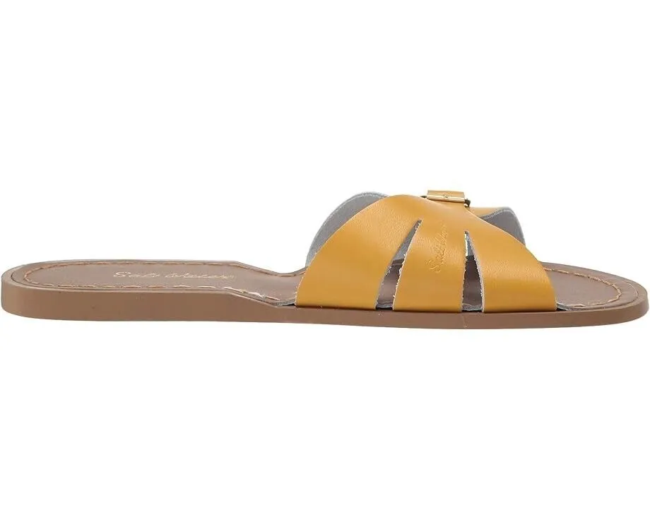 Salt Water Sandal by Hoy Shoes Classic Slide Girls US 9 Mustard Leather KHD973
