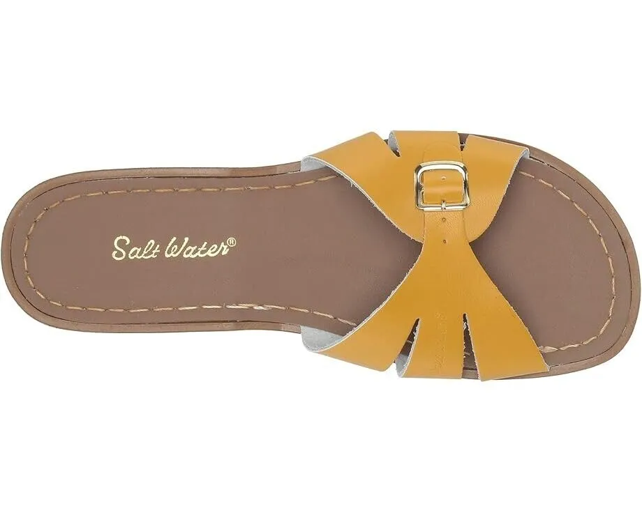 Salt Water Sandal by Hoy Shoes Classic Slide Girls US 9 Mustard Leather KHD973