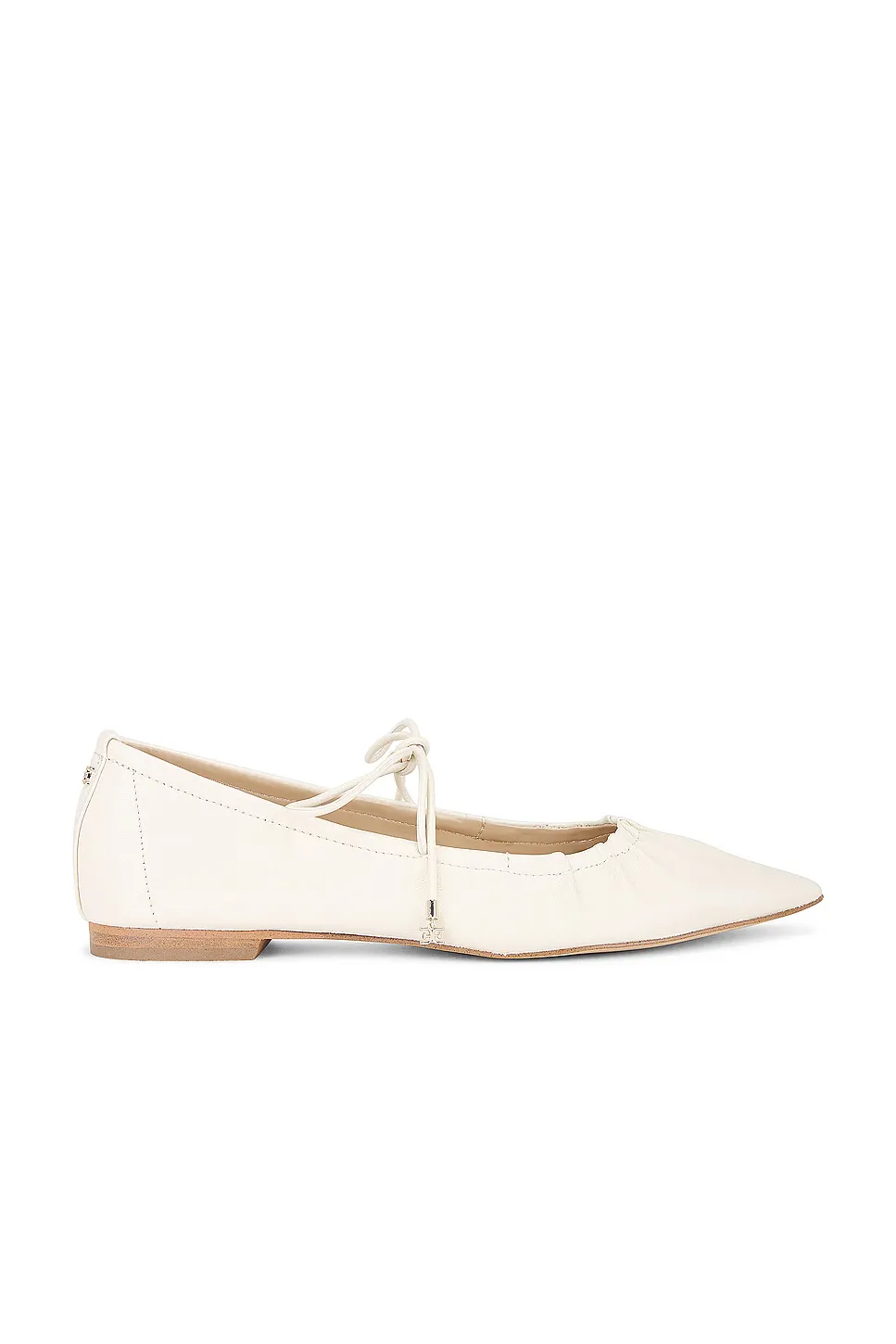 Sam Edelman Bri J1313L2100 Women's Modern Ivory Leather Ballet Flat Shoes FZP034 (Ivory,7.5)