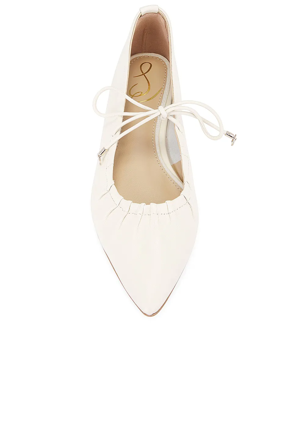 Sam Edelman Bri J1313L2100 Women's Modern Ivory Leather Ballet Flat Shoes FZP034 (Ivory,7.5)