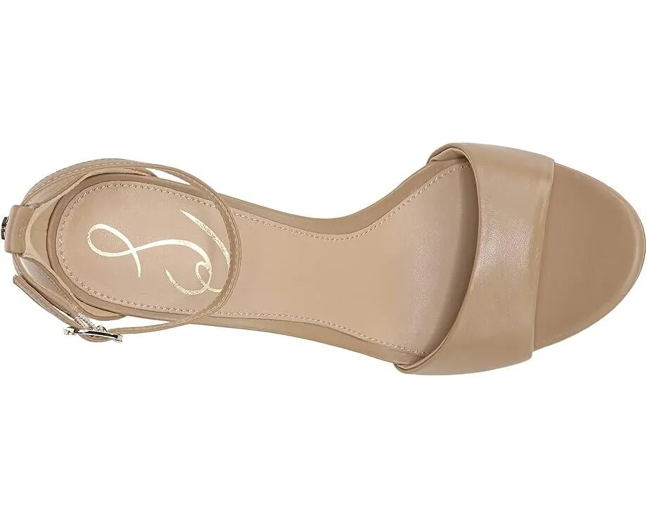 Sam Edelman Robyn Sandals Women's 9 Beige Leather Ankle Strap Block Heel KHD405