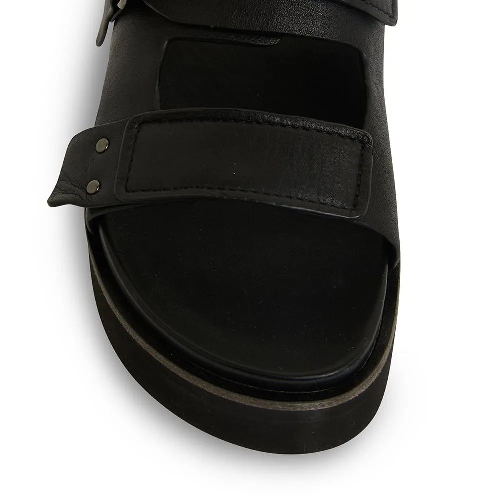 Samba Sandal in Black Leather