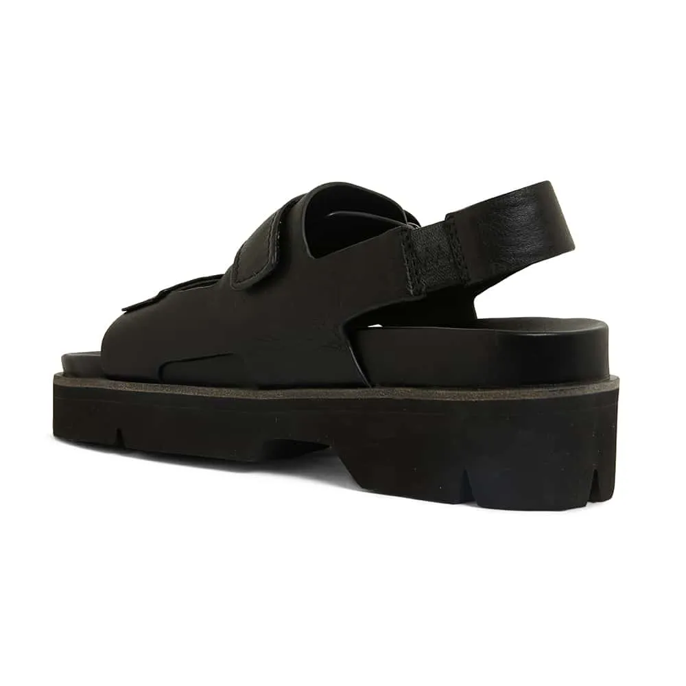 Samba Sandal in Black Leather