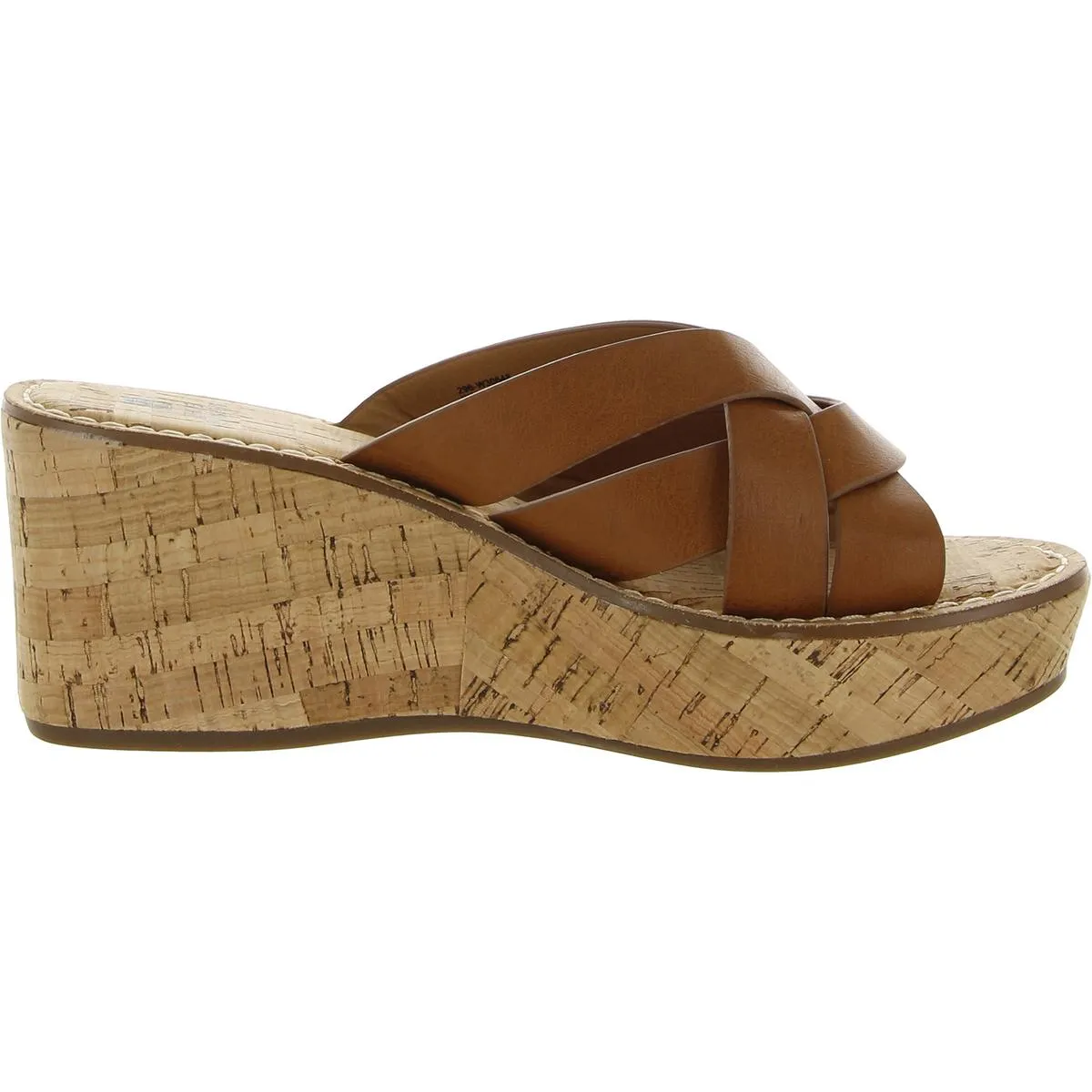 Samwell Womens Faux Leather Cork Wedge Heels