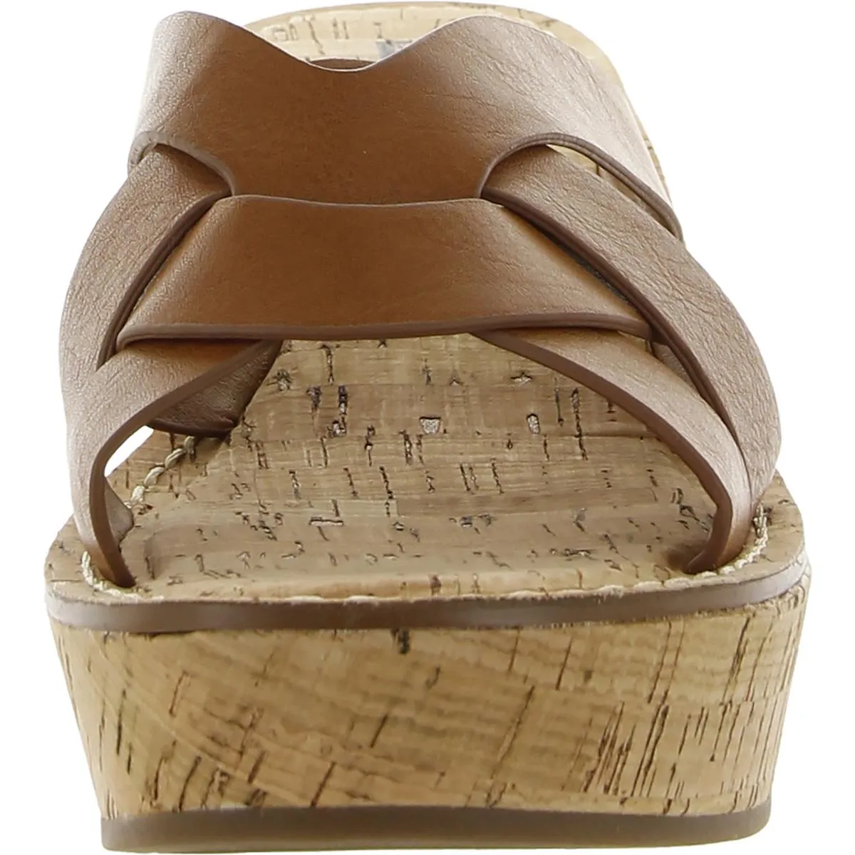 Samwell Womens Faux Leather Cork Wedge Heels