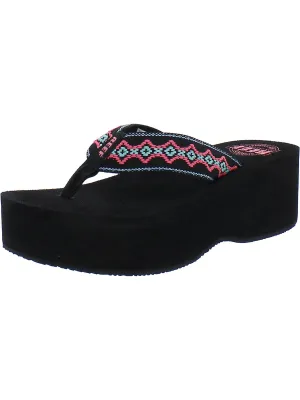 Sandy Hi Womens Open Toe Slip On Platform Sandals