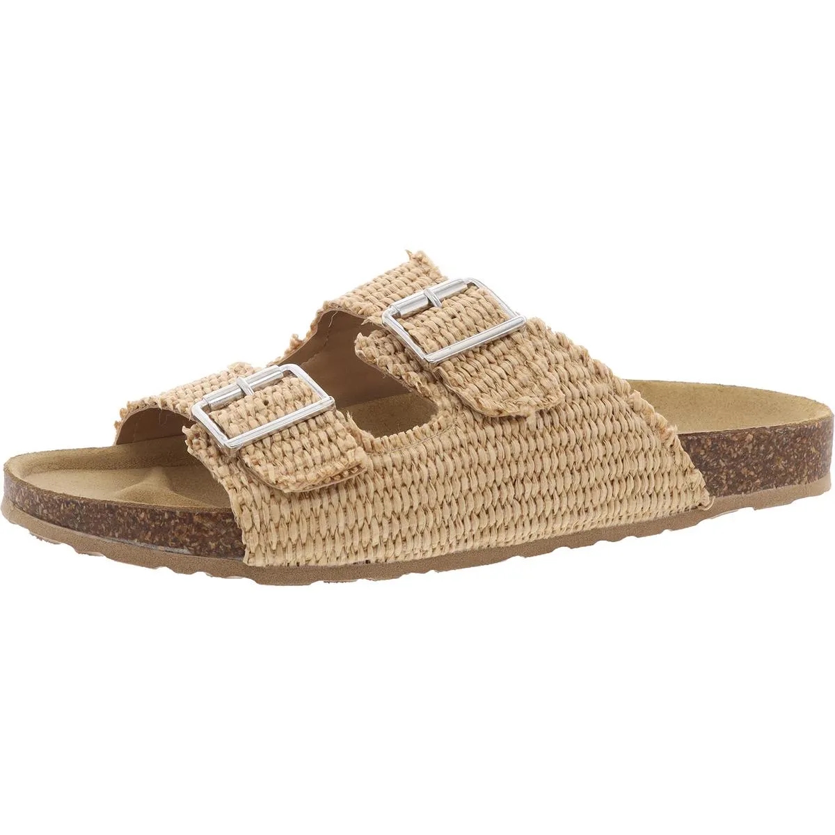 Santiago Womens Woven Straw Slide Sandals
