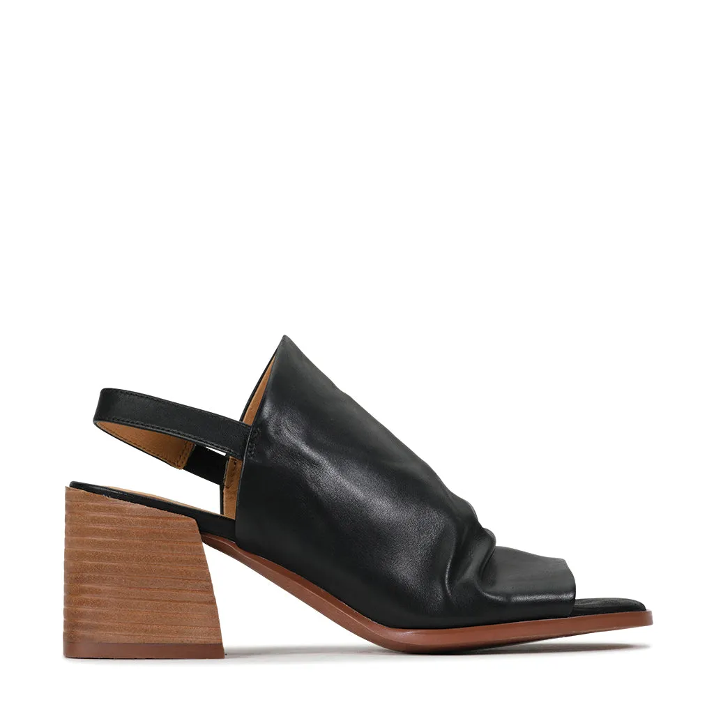 SARTORE LEATHER SLING-BACK HEELED SANDAL
