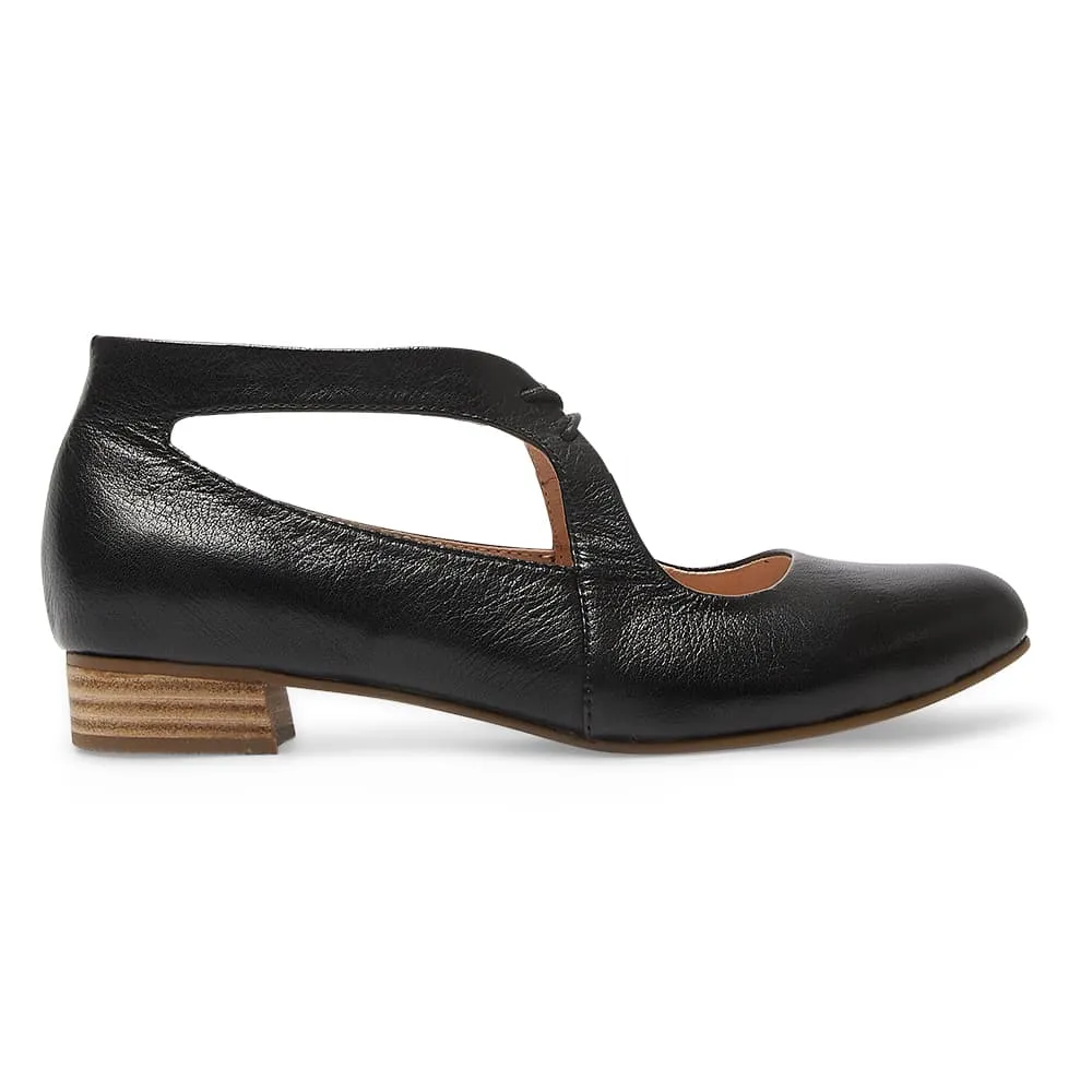 Sasha Heel in Black Leather