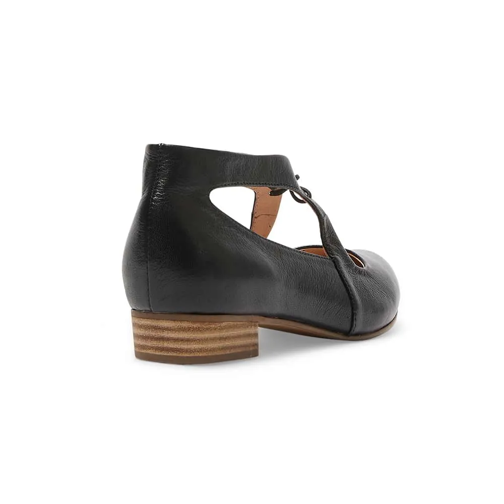Sasha Heel in Black Leather