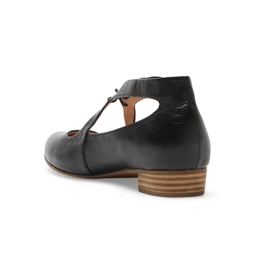 Sasha Heel in Black Leather