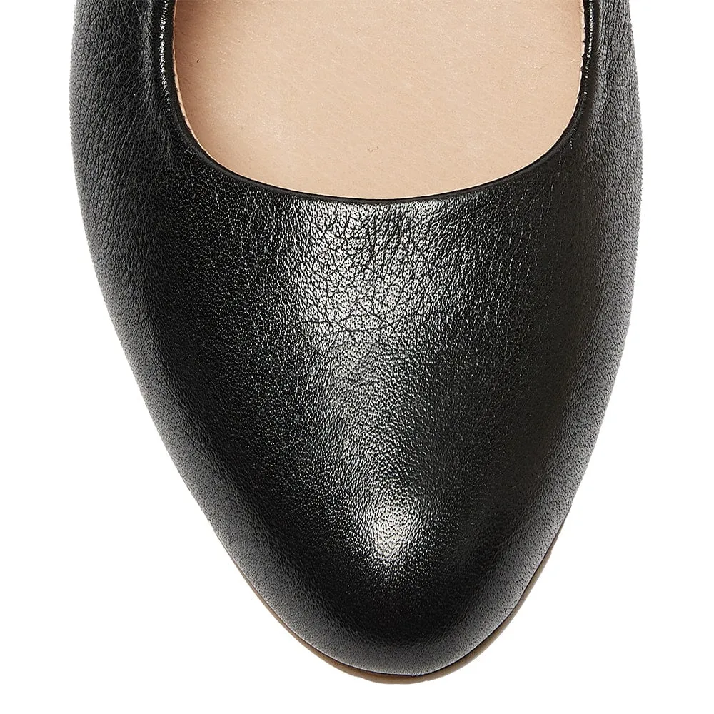 Sasha Heel in Black Leather