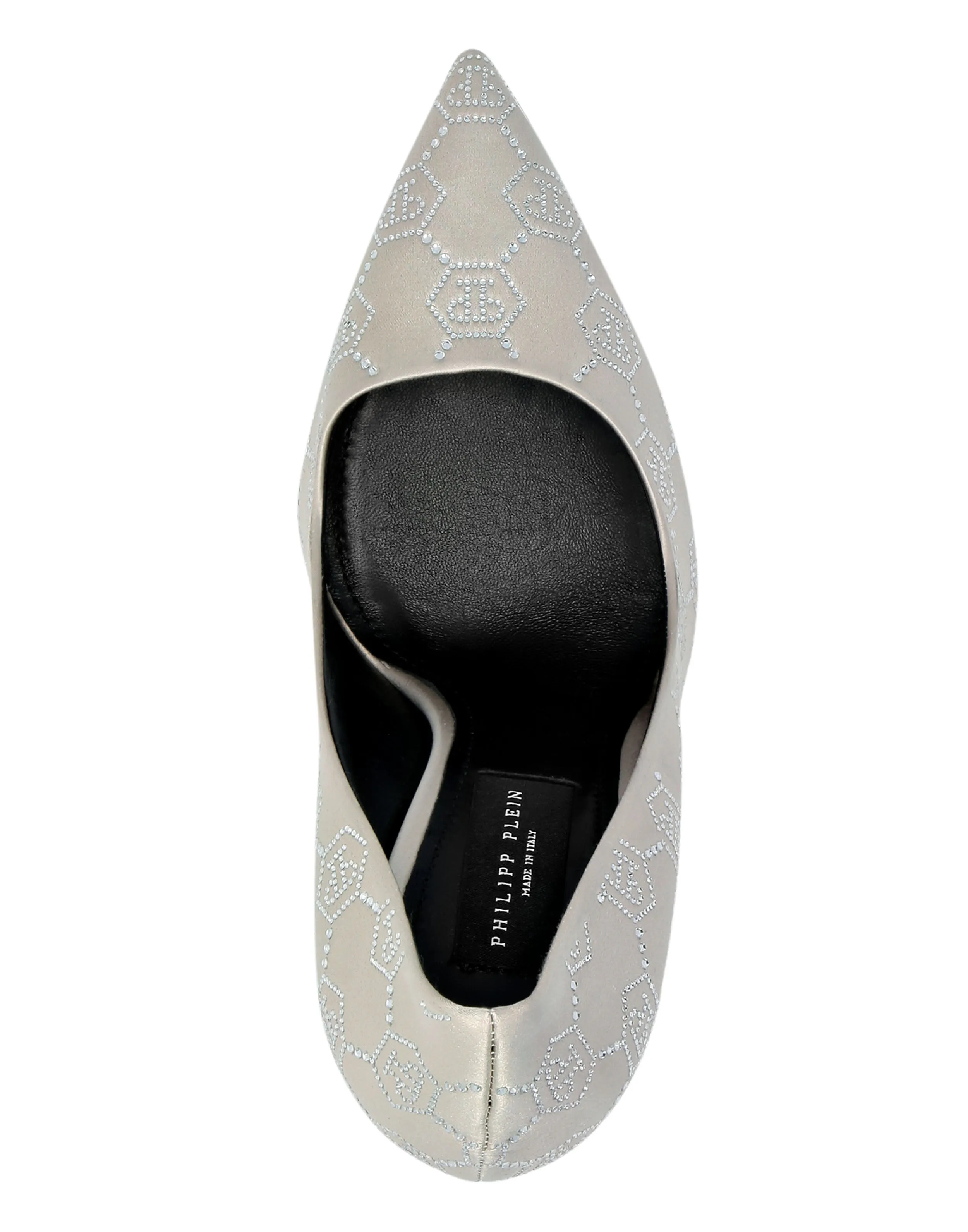 Satin Decollete Hi-Heels Monogram Strass