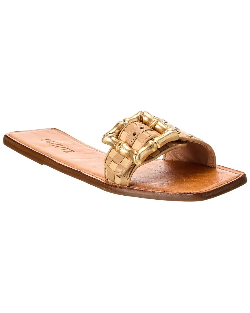 Schutz Enola Woven Leather Flat