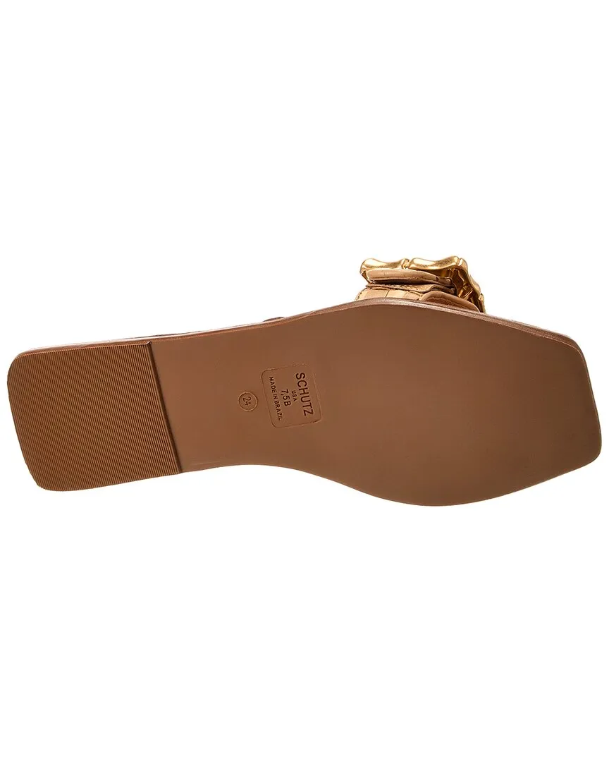 Schutz Enola Woven Leather Flat