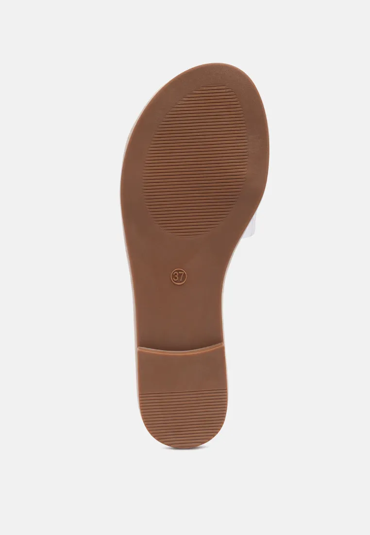 scoth clear buckled quilted slides