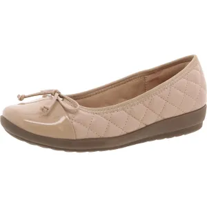 SEADRINA Womens Quilted Faux Leather Ballet Flats