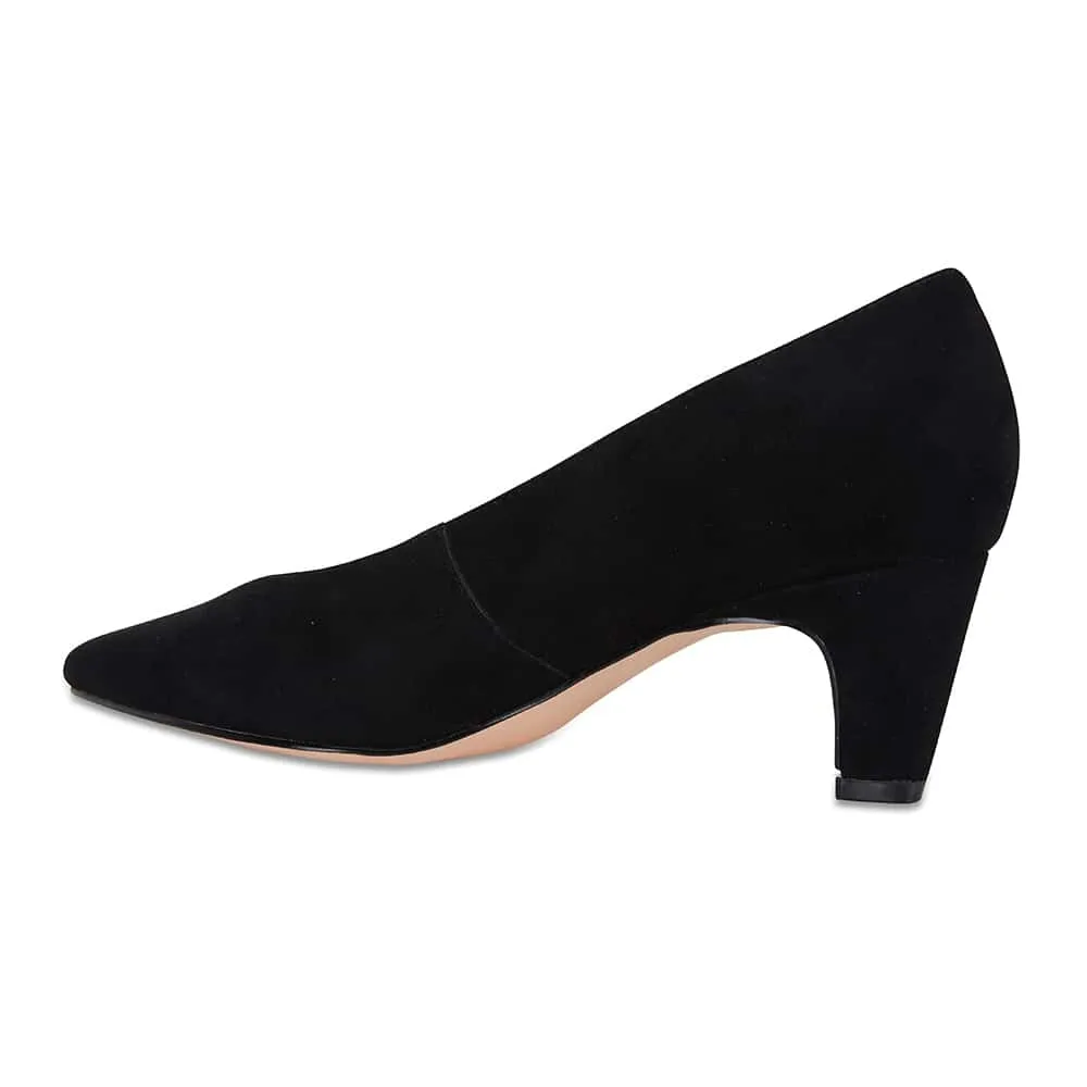 Seduce Heel in Black Suede