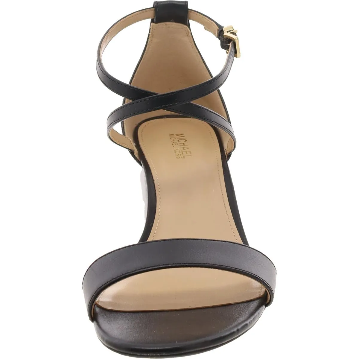 Serena Womens Open Toe Leather Heels