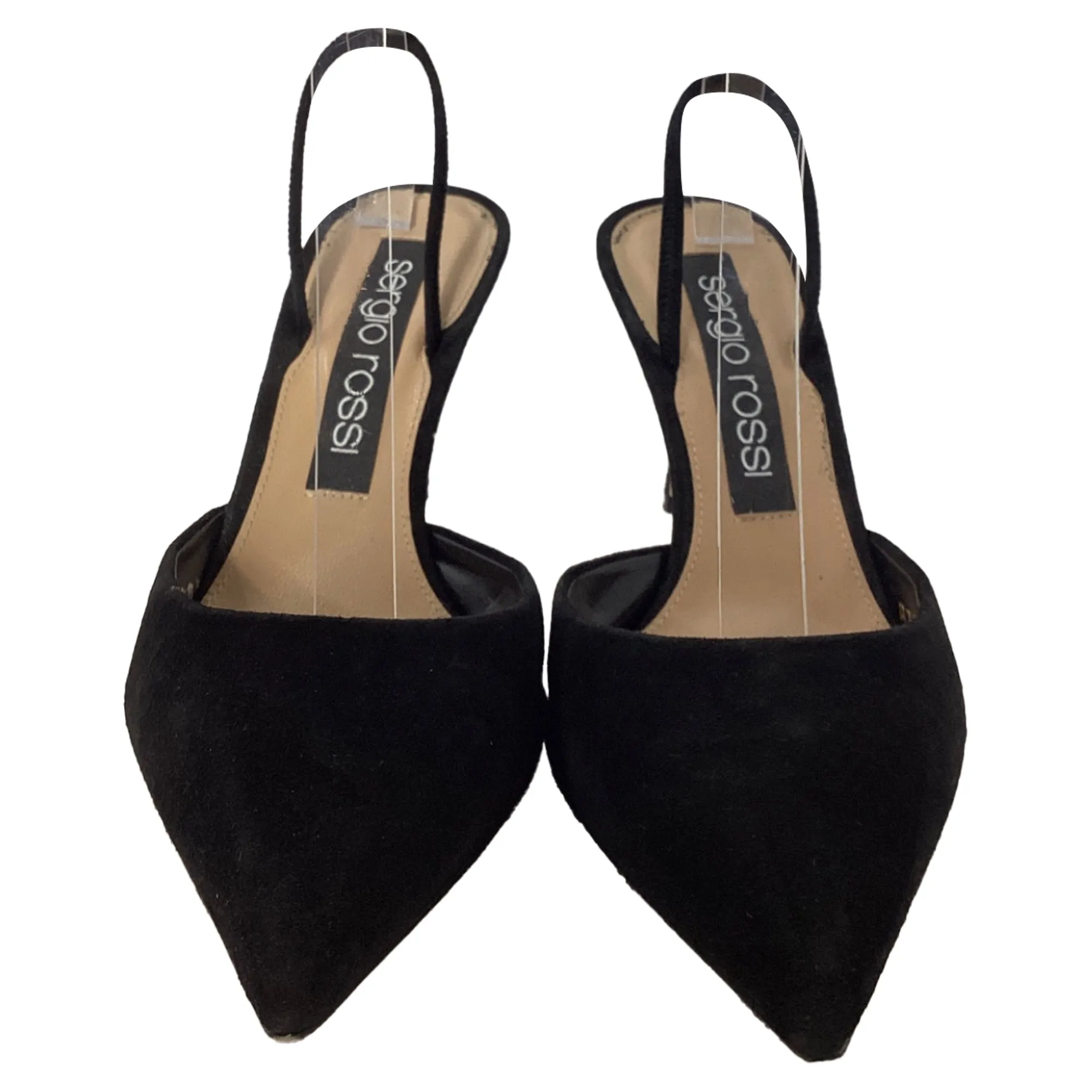 Sergio Rossi Godiva Slingback Sandals in Black Suede