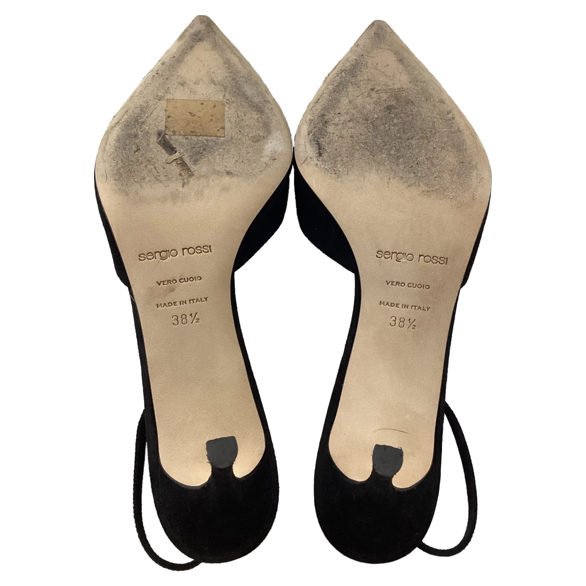 Sergio Rossi Godiva Slingback Sandals in Black Suede