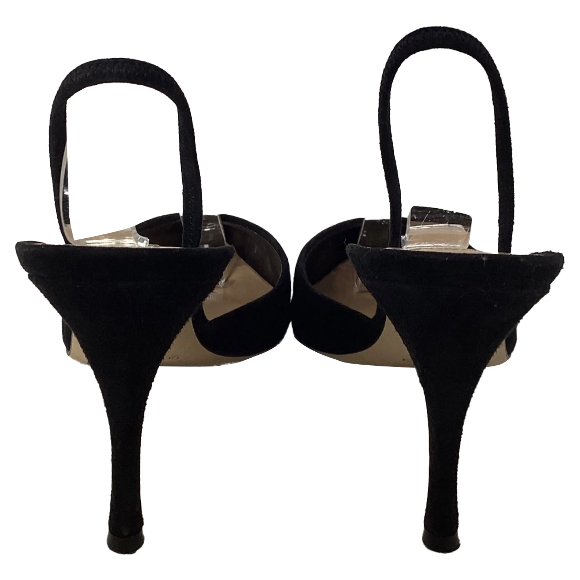 Sergio Rossi Godiva Slingback Sandals in Black Suede