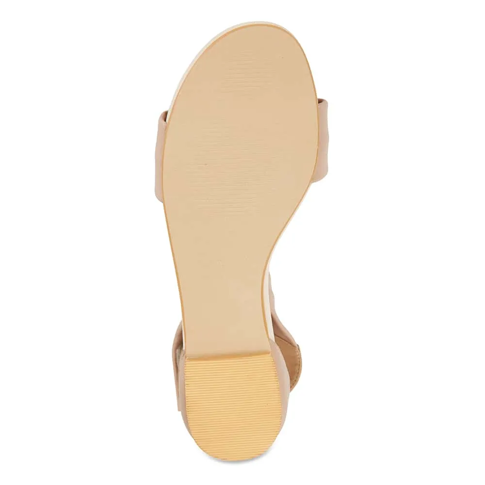 Shay Sandal in Nude Leather