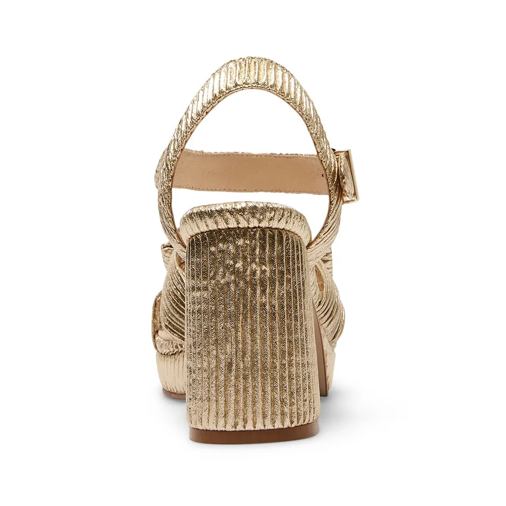 Sherbet Heel in Gold Pleat