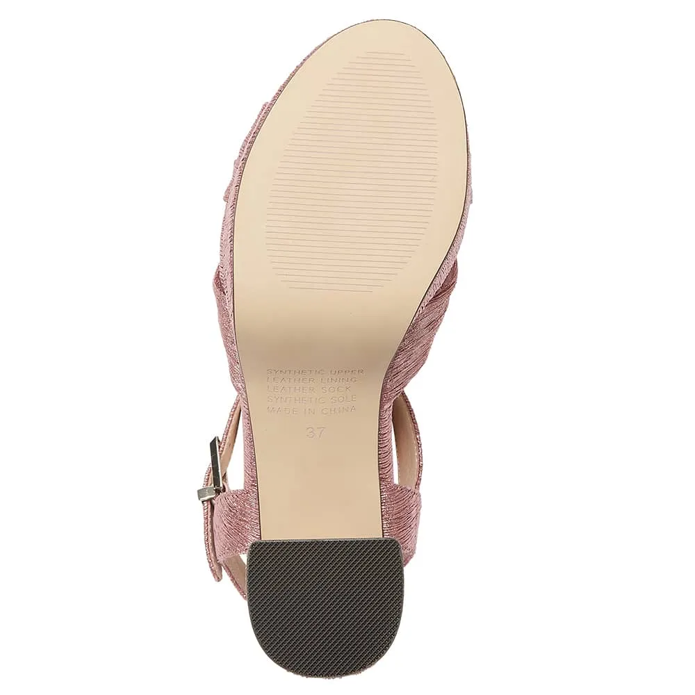 Sherbet Heel in Rose Pleat