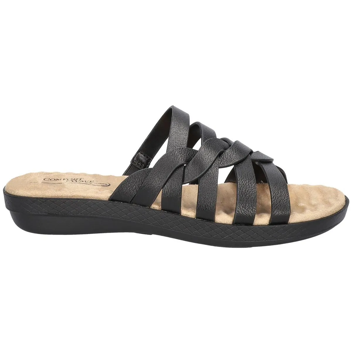 Sheri Womens Slip On Open Toe Slide Sandals