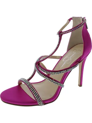 Sidra Womens Rhinestone Stiletto Heels