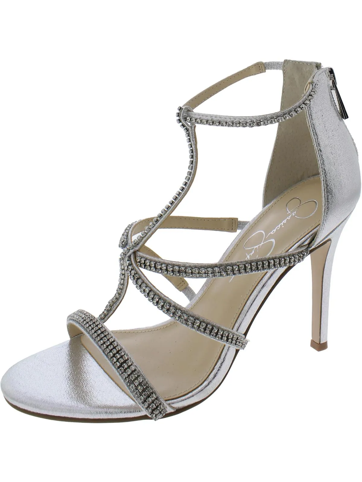 Sidra Womens Rhinestone Stiletto Heels